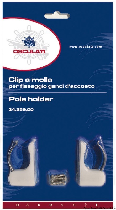2x Spring clips 25-35mm for boat hook Osculati
