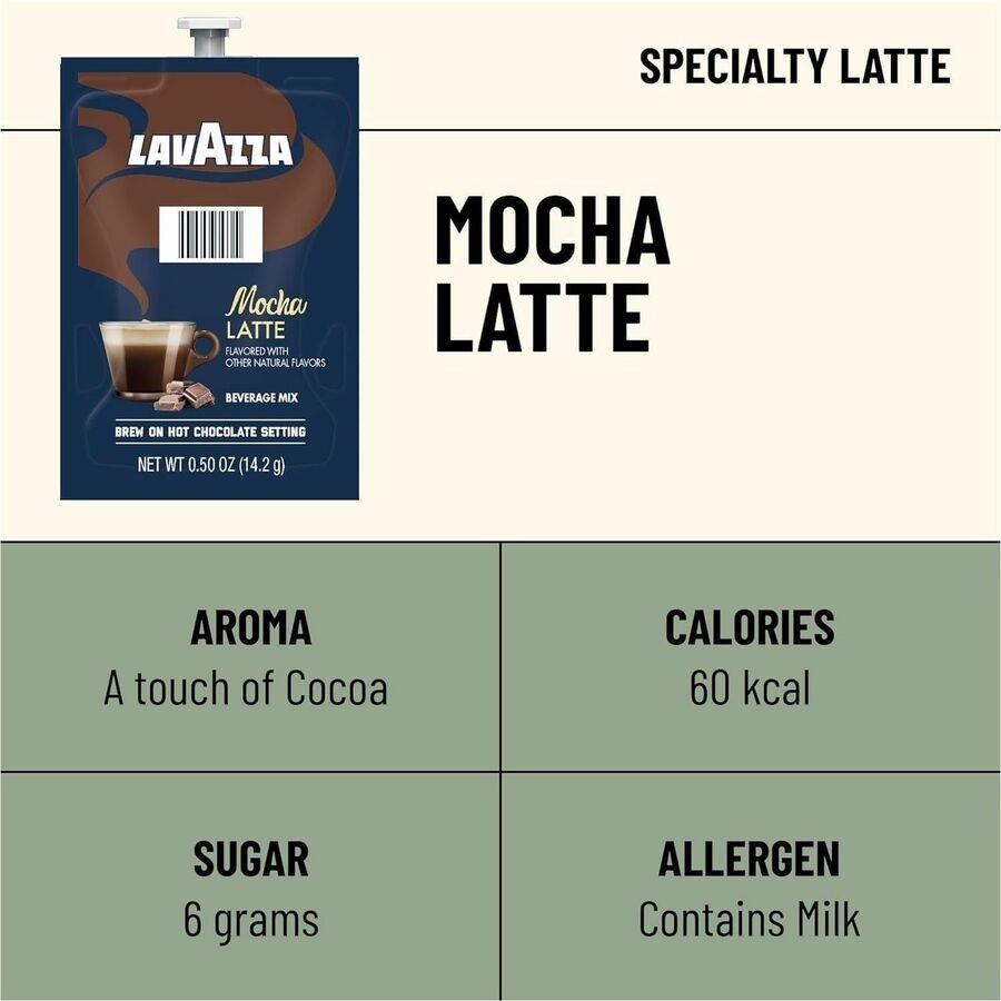 Lavazza Mocha Latte Beverage Mix, 72 Flavia Packs, Code 48690