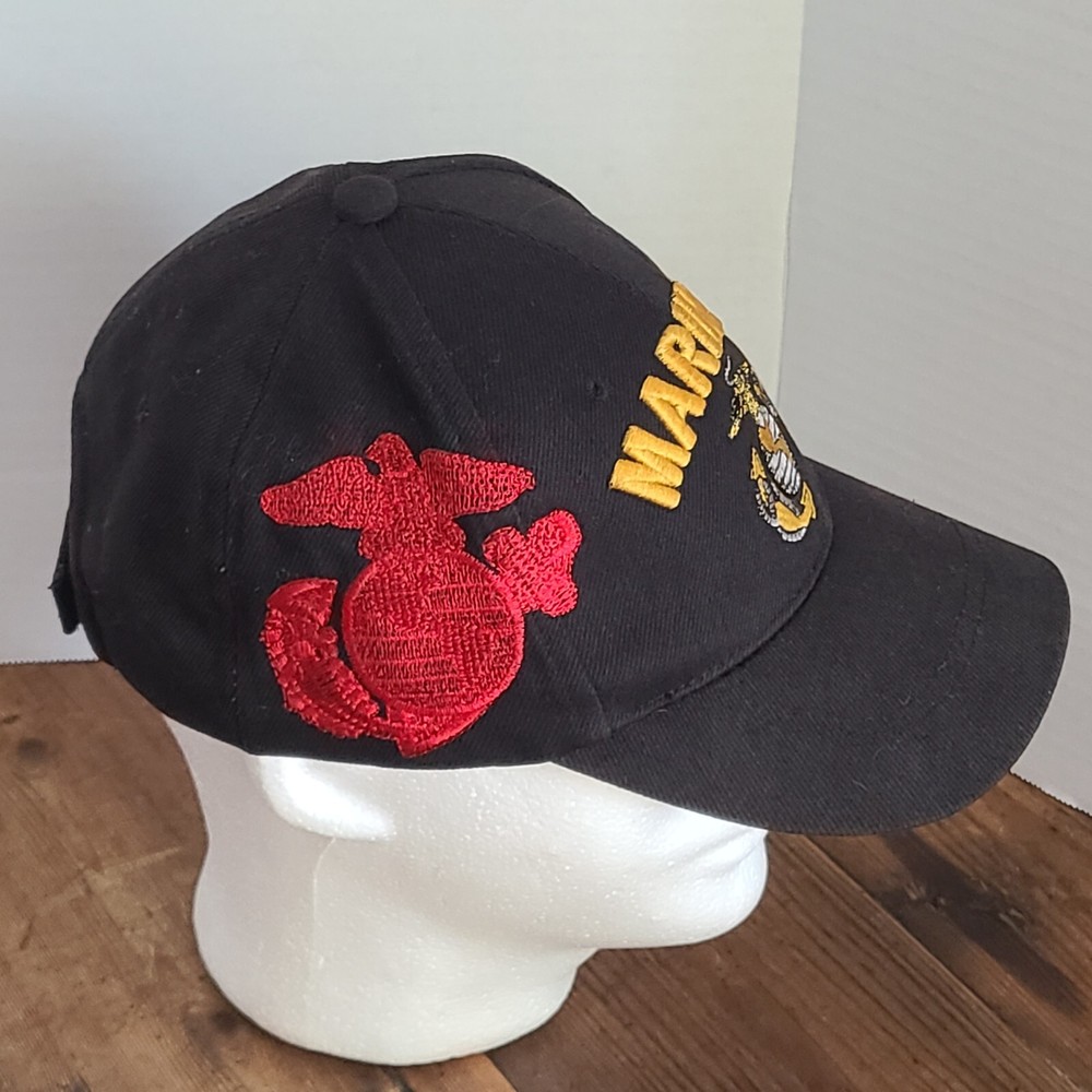 US Marines Theme Baseball Cap Adjustable JWM Acrylic Black