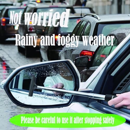 Retractable Car Side Mirror Squeegee - 3 Pack Portable Telescopic Rearview