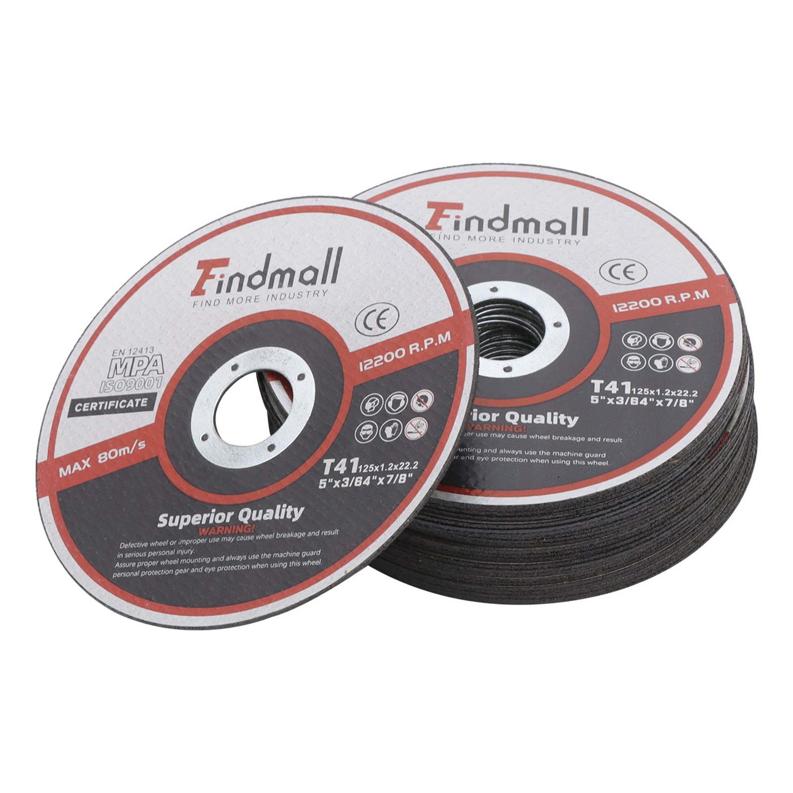 50 Pack 5"x.045"x7/8" Cut-off Wheel - Metal & Stainless Steel Cutting Discs