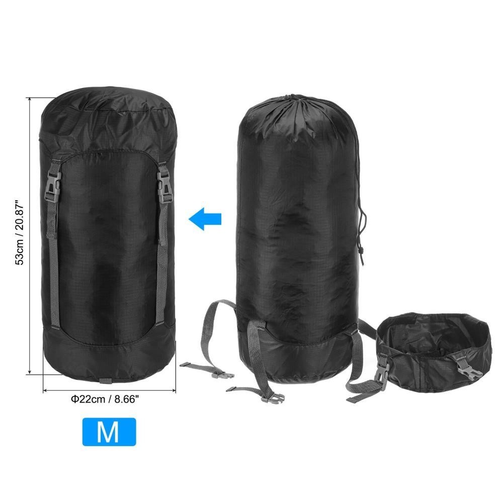 Compression Stuff Sack, 15L M Size Waterproof Sleeping Bag, Black [