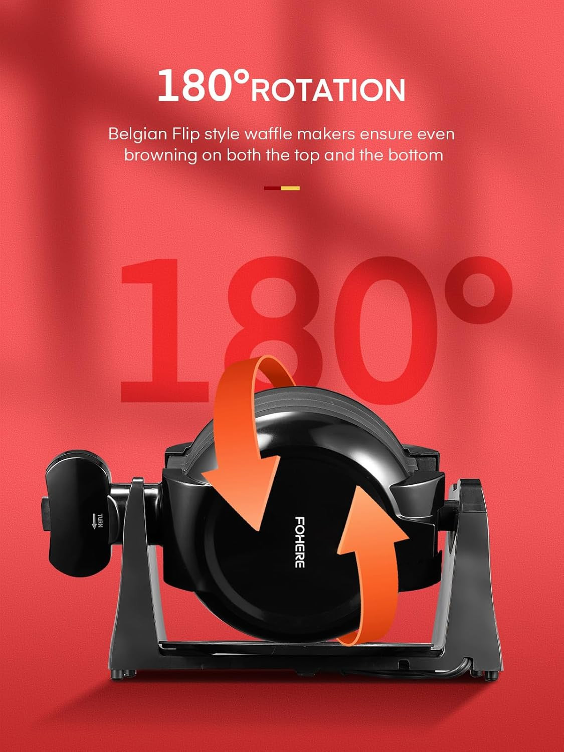 Commercial Hotel Double Belgian Waffle Maker Iron Rotating Baker Pan Machine US