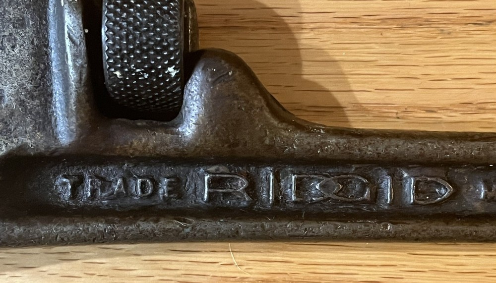 Vintage RIDGID Adjustable 10” Pipe Wrench - Working Condition, Hand Tools