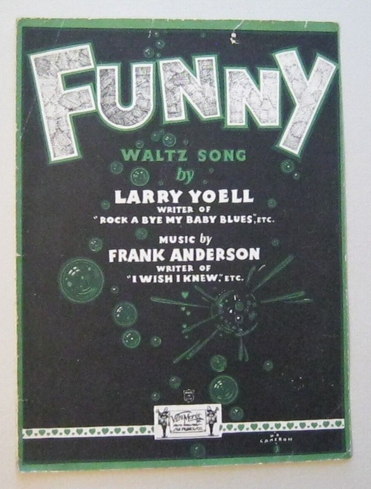 Funny Yoell/Anderson 1925 Sheet Music