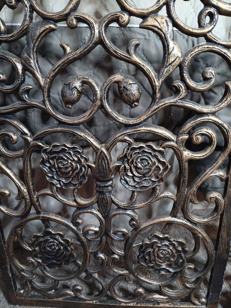 Vntg Cast Iron Fireplace Screen Panels