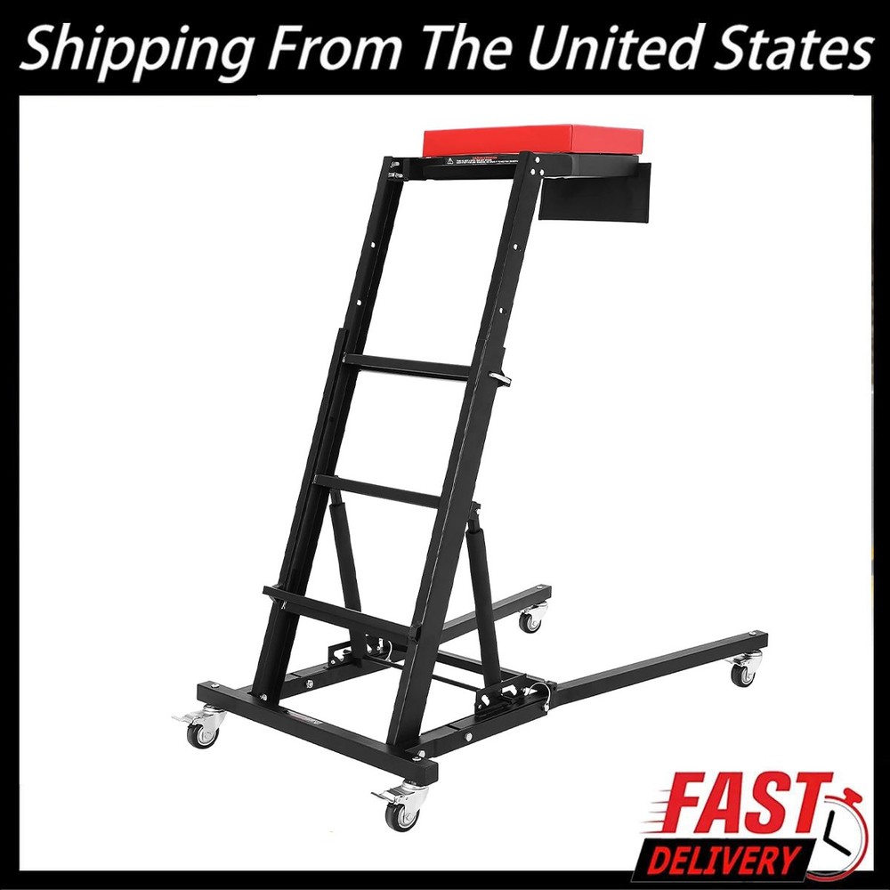 400LB Adjustable Height Auto Creeper |Capacity, 6 Wheels, Foldable Frame