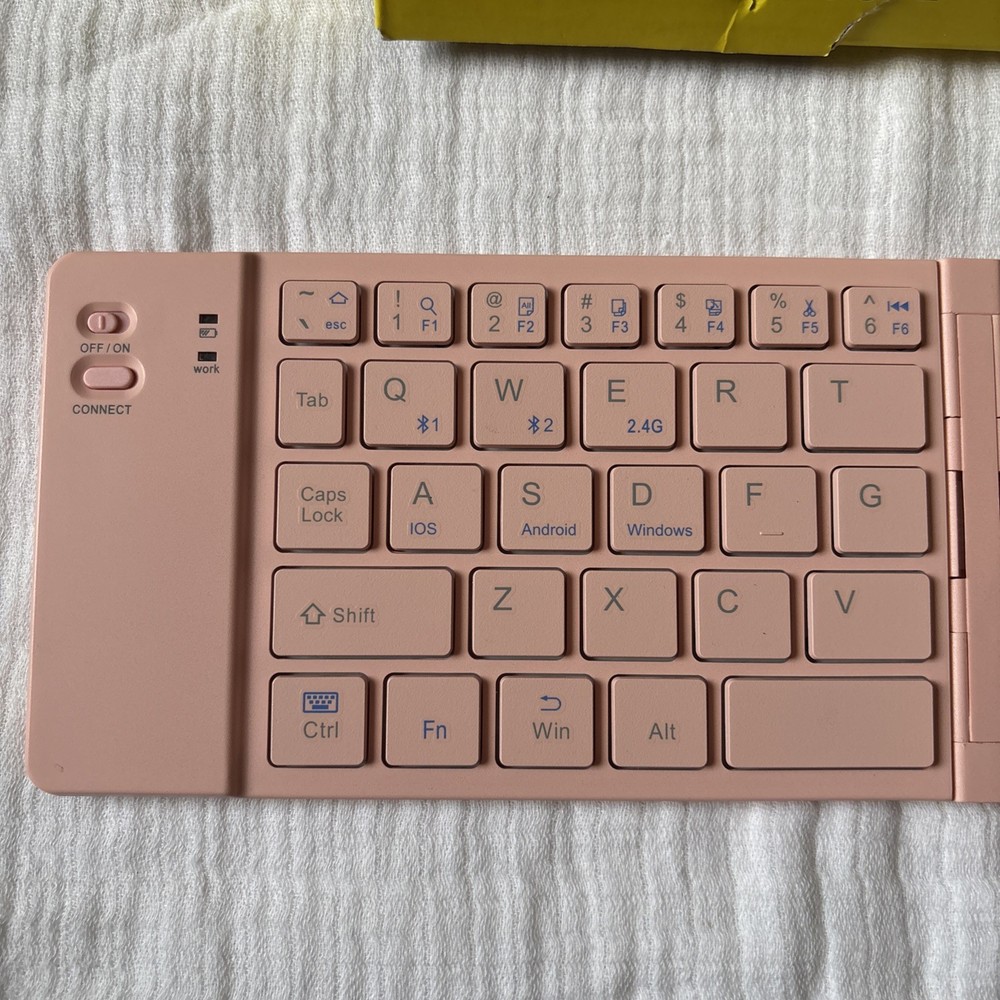 Mini Rechargeable Wireless Folding Keyboard & Mouse (Pink)