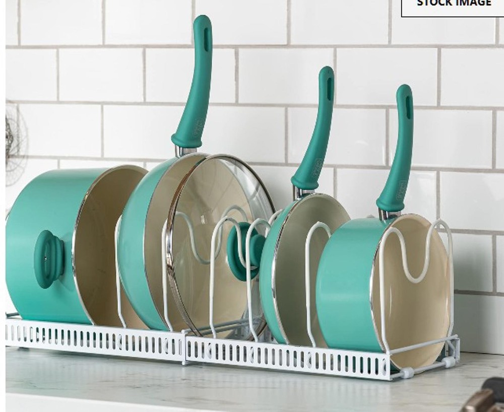 Expandable Pot Lid Holder - Kitchen Organizer White