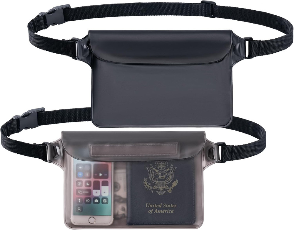 2-Pack Waterproof Pouch with Adjustable Waist Strap | Screen Touch Sensitive ...