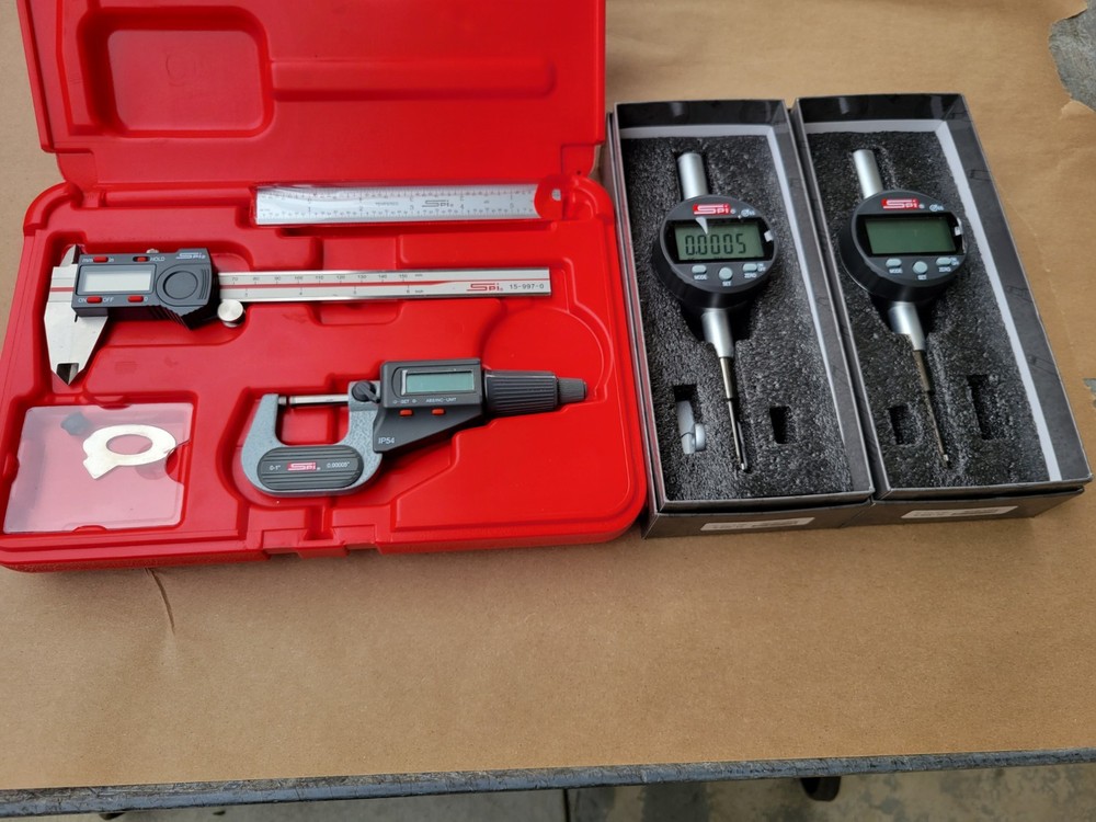 SPI MICROMETER & CALIPER SET W/  (2)  ELECTRONIC INDICATORS