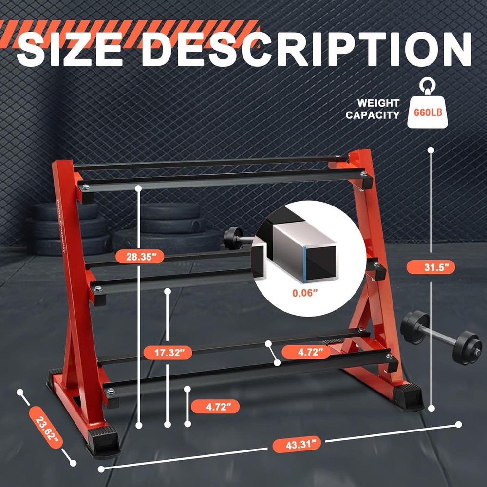 Dumbbell Storage Rack 3 Tier Heavy Duty