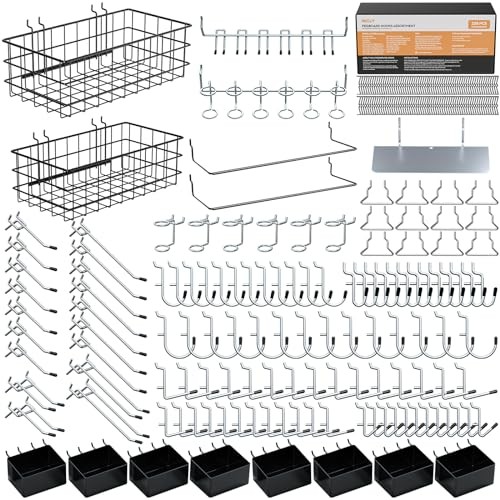 238PCS Pegboard Accessories Organizer Kit, Peg Board Hooks Assortment with