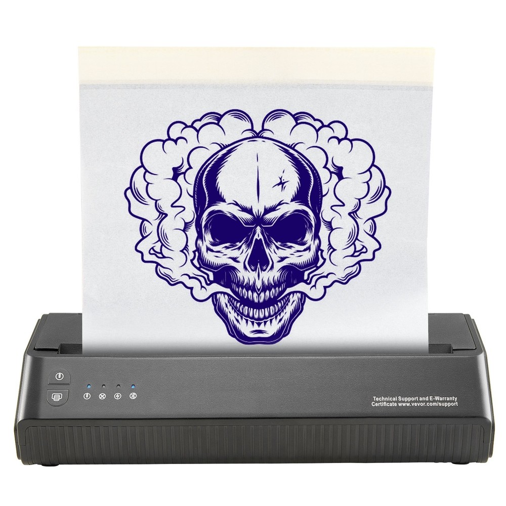 Wireless Bluetooth Tattoo Stencil Printer with 10 Transfer Paper for iOS Android