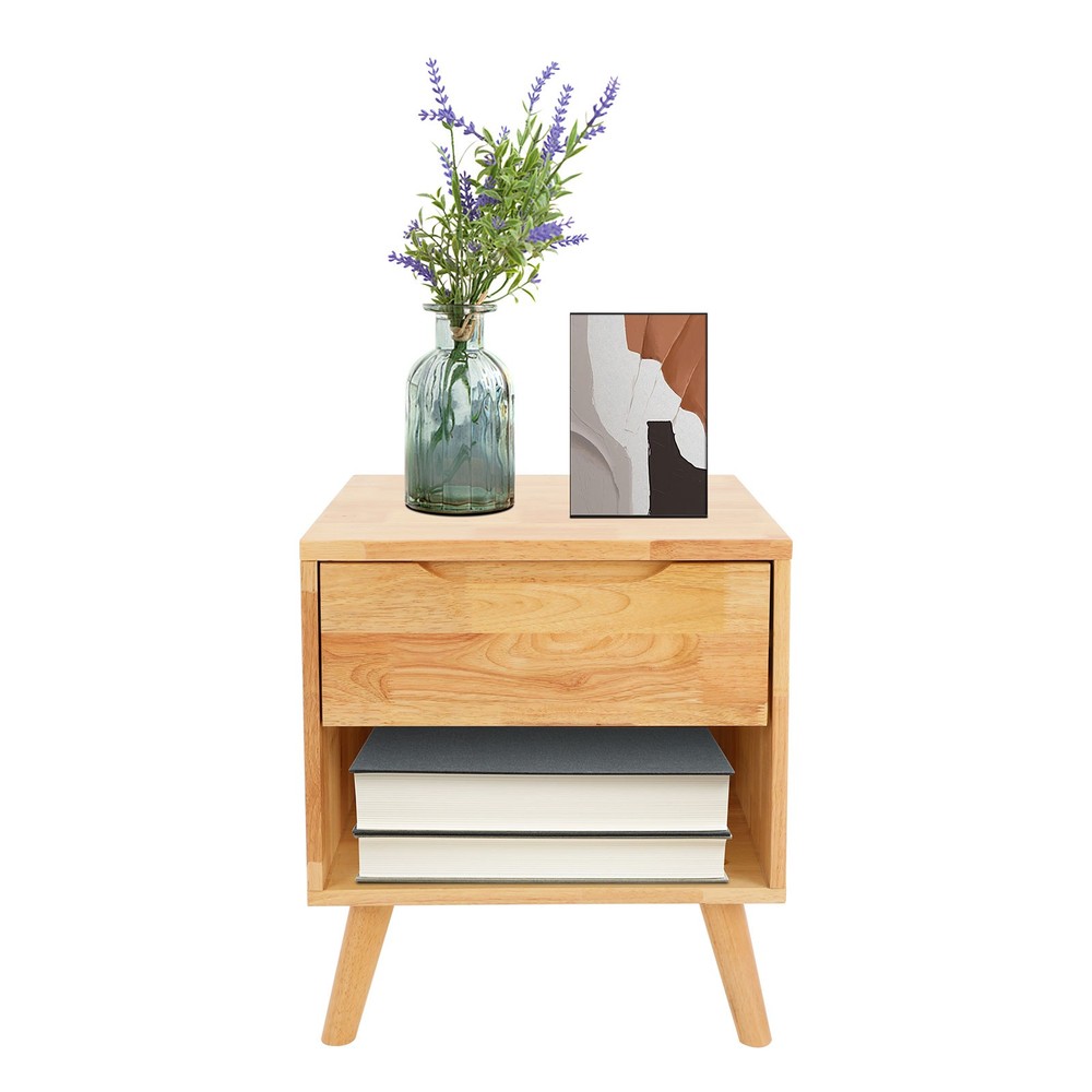 Modern Rectangular Sofa Side Table Bedside Table With Drawer Wood Color NEW/US