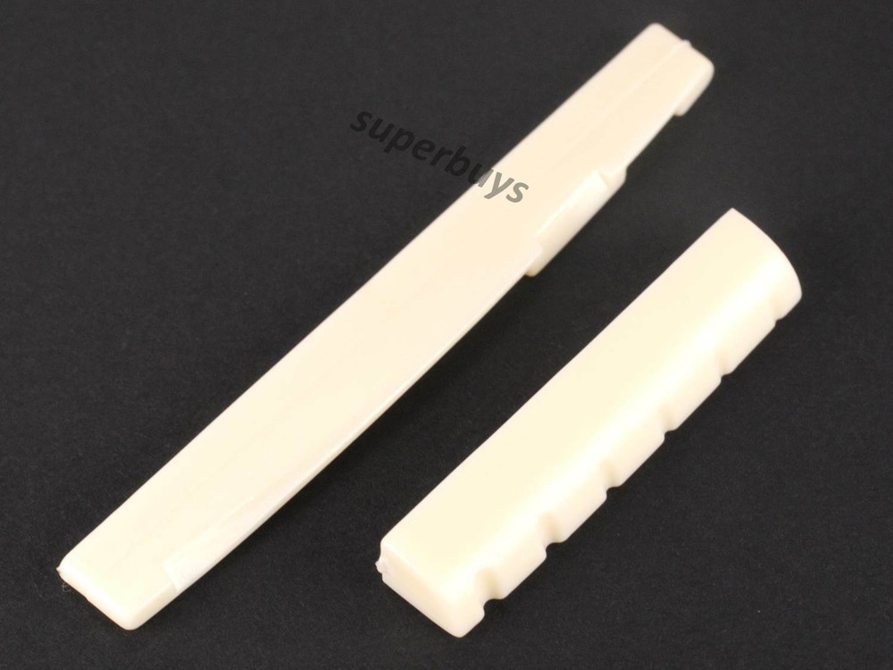 Beige Replacement Guitar Saddle Slotted Nut 6 String Acoustic Repair Part