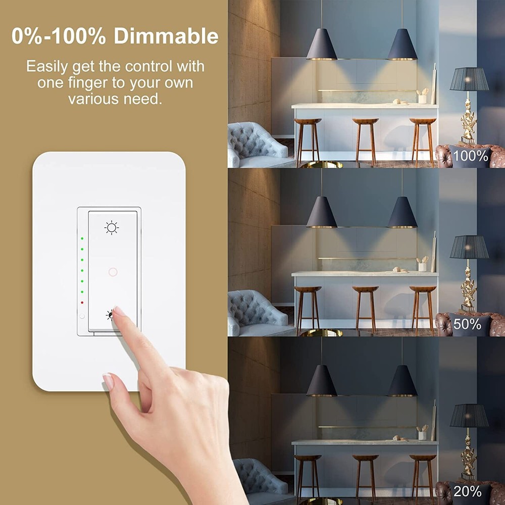 2X Smart Light Wi-fi Dimmer Switch Works with Amazon Alexa Google Home
