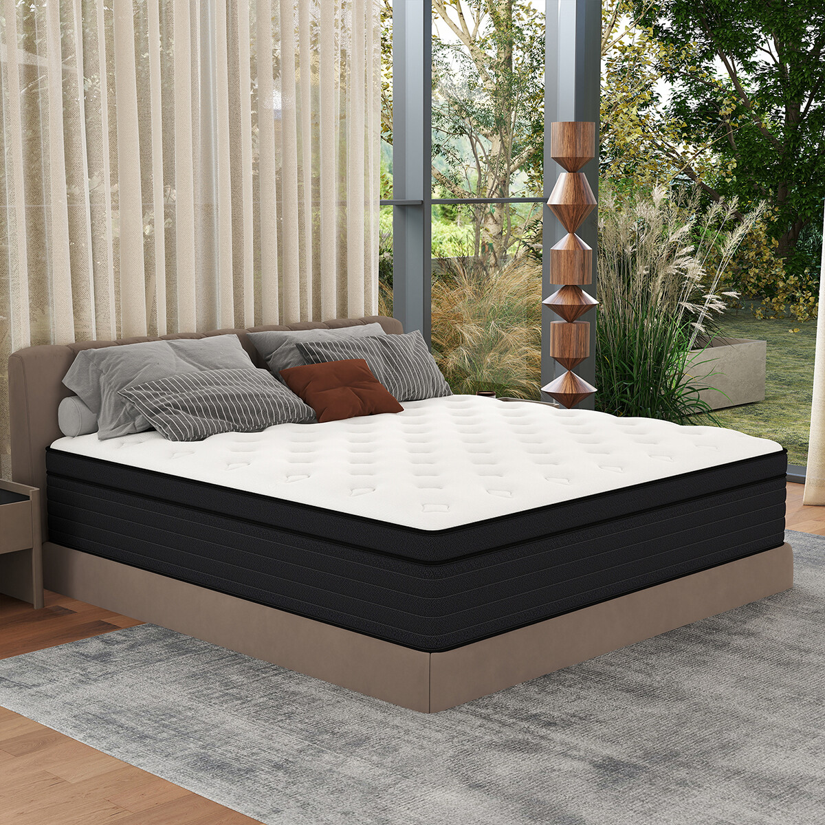 14/12/10 Inch Twin Full Queen King Mattress Memory Foam Spring Hybrid In A Box