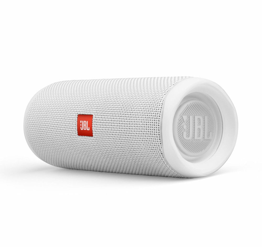 JBL Flip 5 White Portable Bluetooth Speaker Pair Bundle