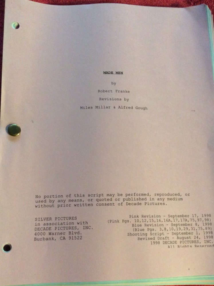 ORIGINAL SCRIPT MADE MEN JAMES BELUSHI TIMOTHY DALTON MICHAEL BEACH