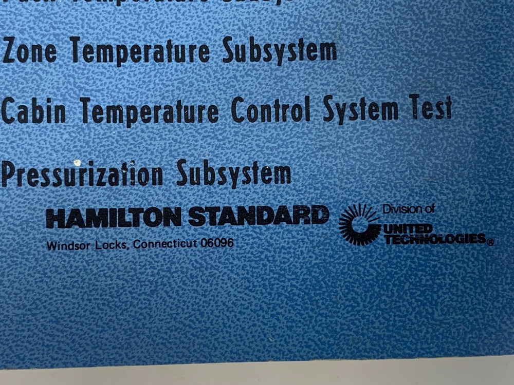 Master Key 747 Environmental Control System Manual Hamilton Std Utd Technology