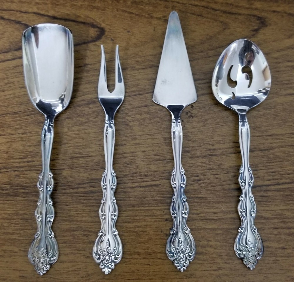International Silver Plate Mini Hostess Cocktail Set - Interlude Pattern - EUC