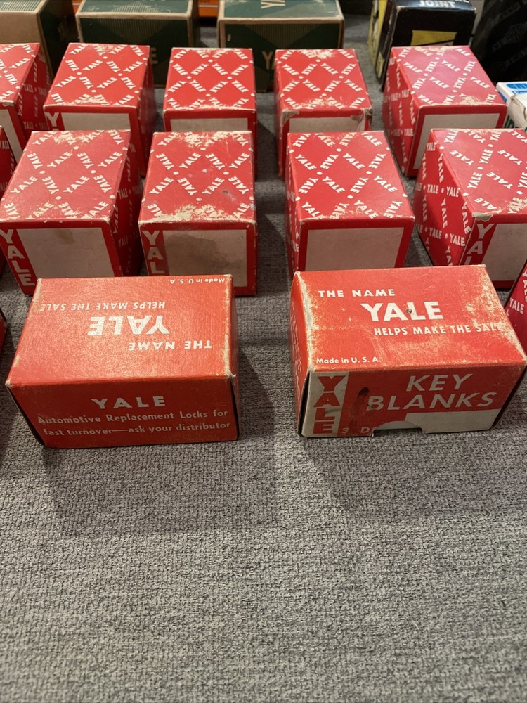 Vintage Yale Lockset Boxes + Adjustable Clamp And Other EMPTY BOXES