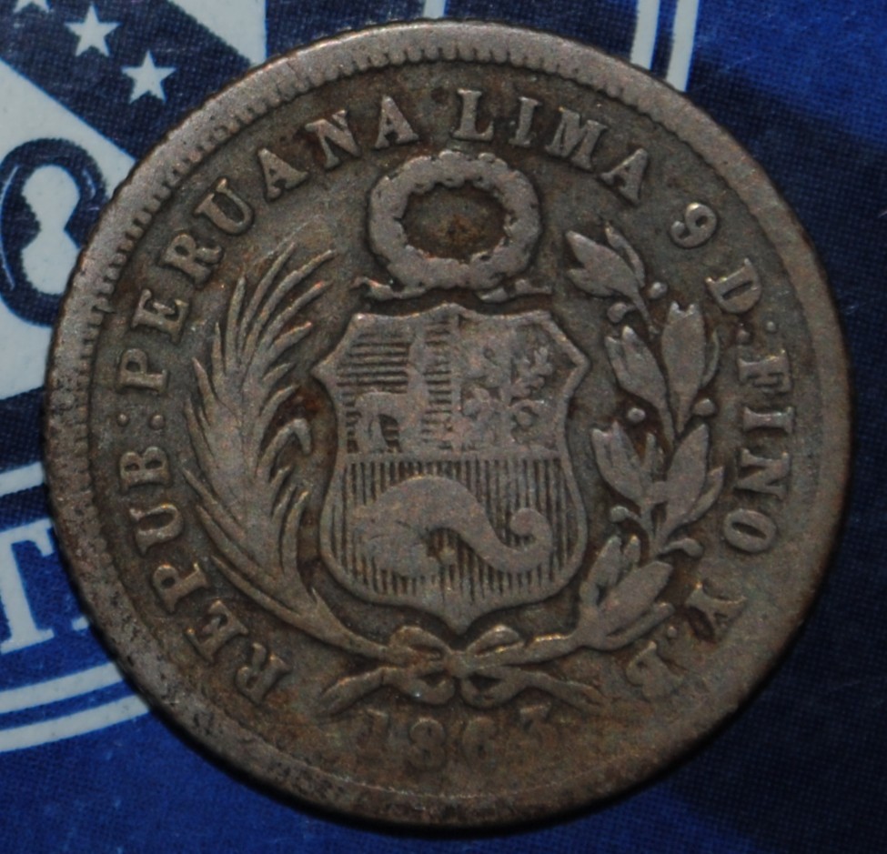 Peru 1 Dinero 1863  {{{B290