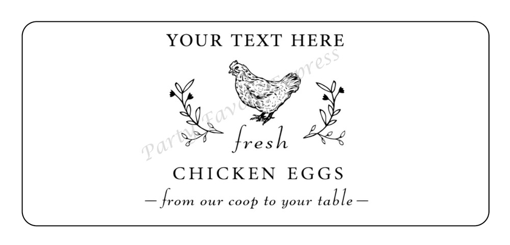 12 FARM FRESH EGGS CUSTOM PERSONALIZED ENVELOPE SEALS LABELS STICKERS RECTANGLE