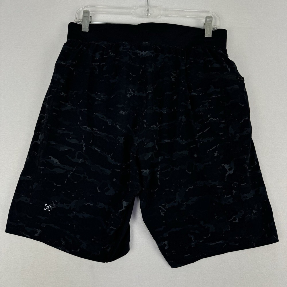 Lululemon T.H.E. Shorts Mens Small Elements Cyberspace Black Athletic Lined EUC