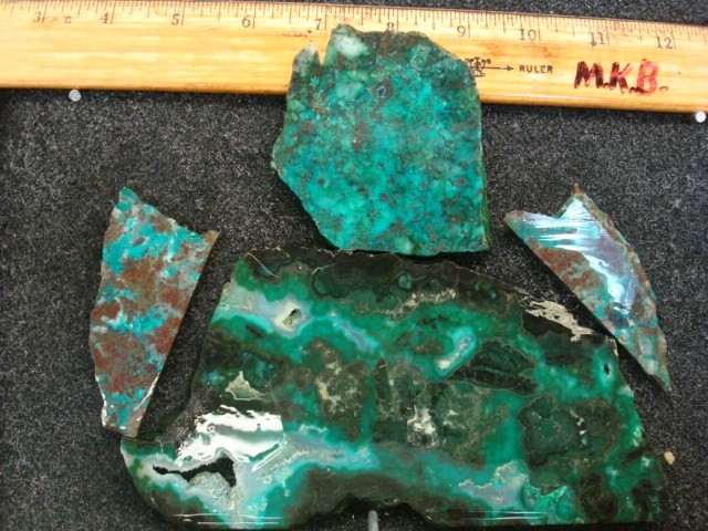 chrysocolla 4 slabs bisbee mine