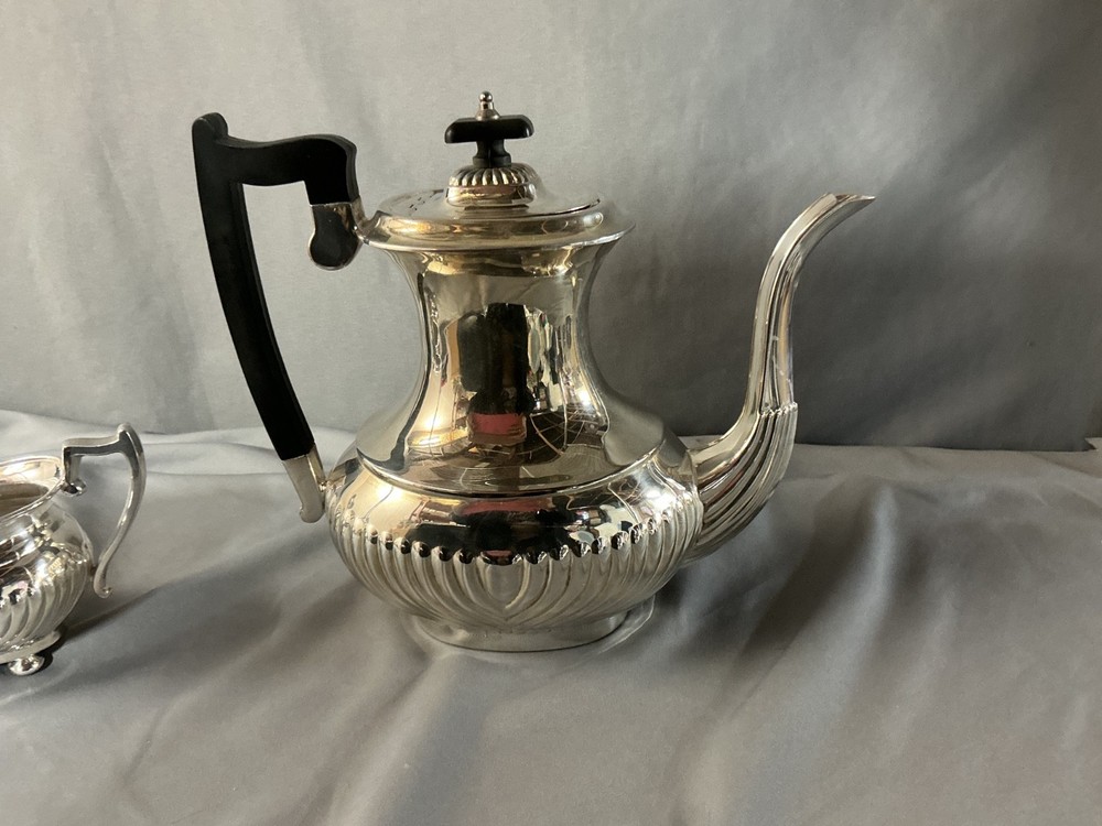 MCM Leonard Silver Plated Coffee Pot W Creamer