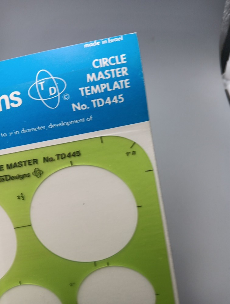 Vtg TD445 Circle Guide Template Design Drawing & Drafting Tool Artists Architect