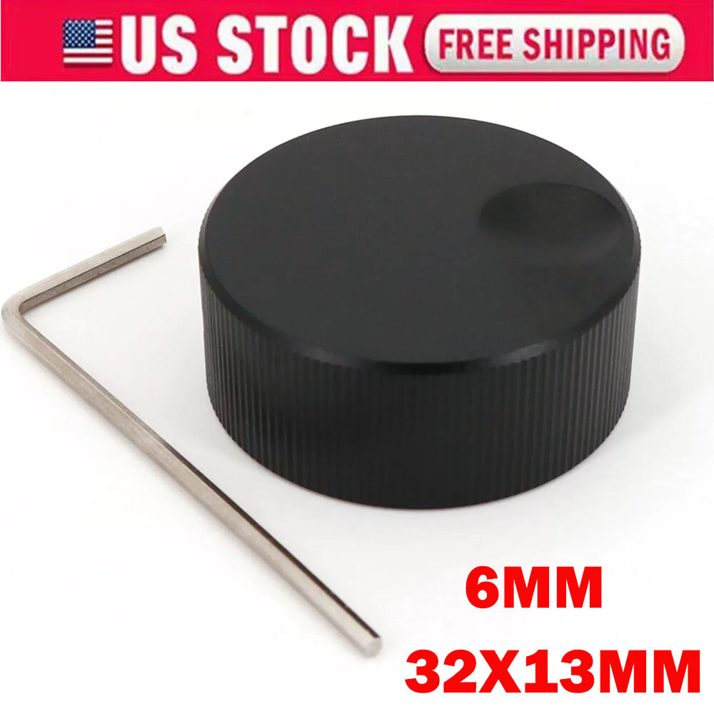 Black Solid Aluminum 32x13mm Audio Volume Rotary Control Potentiometer Knob US