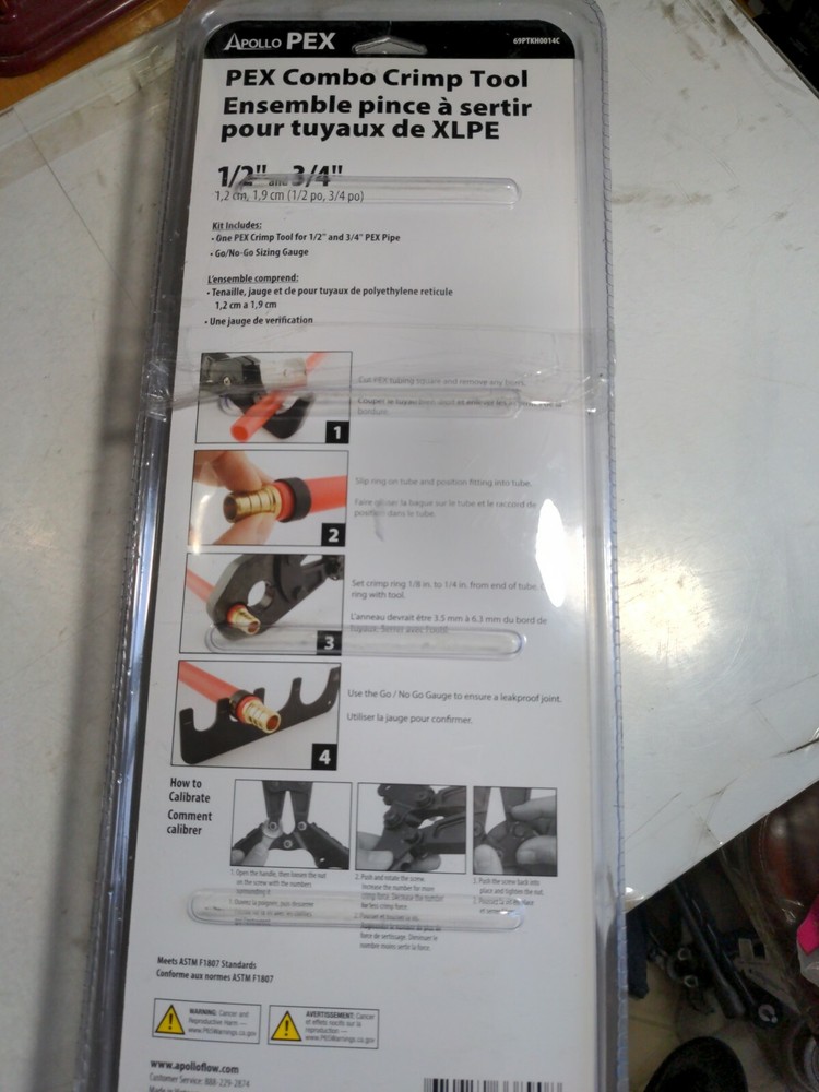Apollo Pex Combo Crimp Tool, 1/2" 3/4" # 334-794