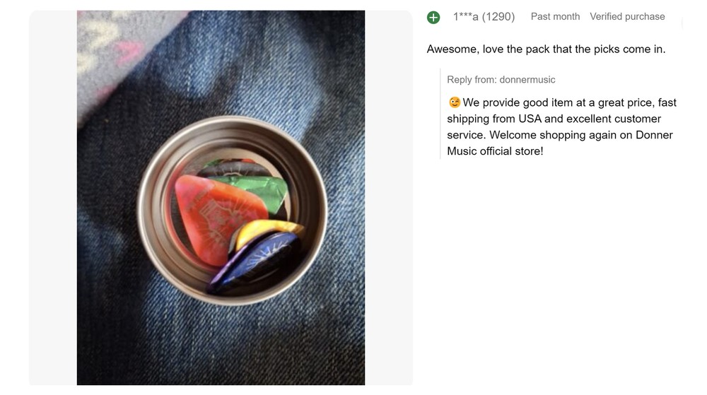 Donner Guitar Picks Celluloid 16 Pack Thin Medium Heavy Extra Heavy Picks + Case