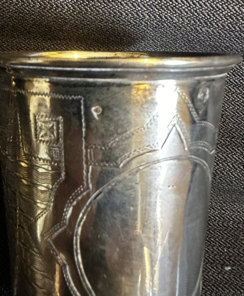 ANTIQUE IMPERIAL RUSSIAN 84SILVER KIDDUSH/VODKA CUP
