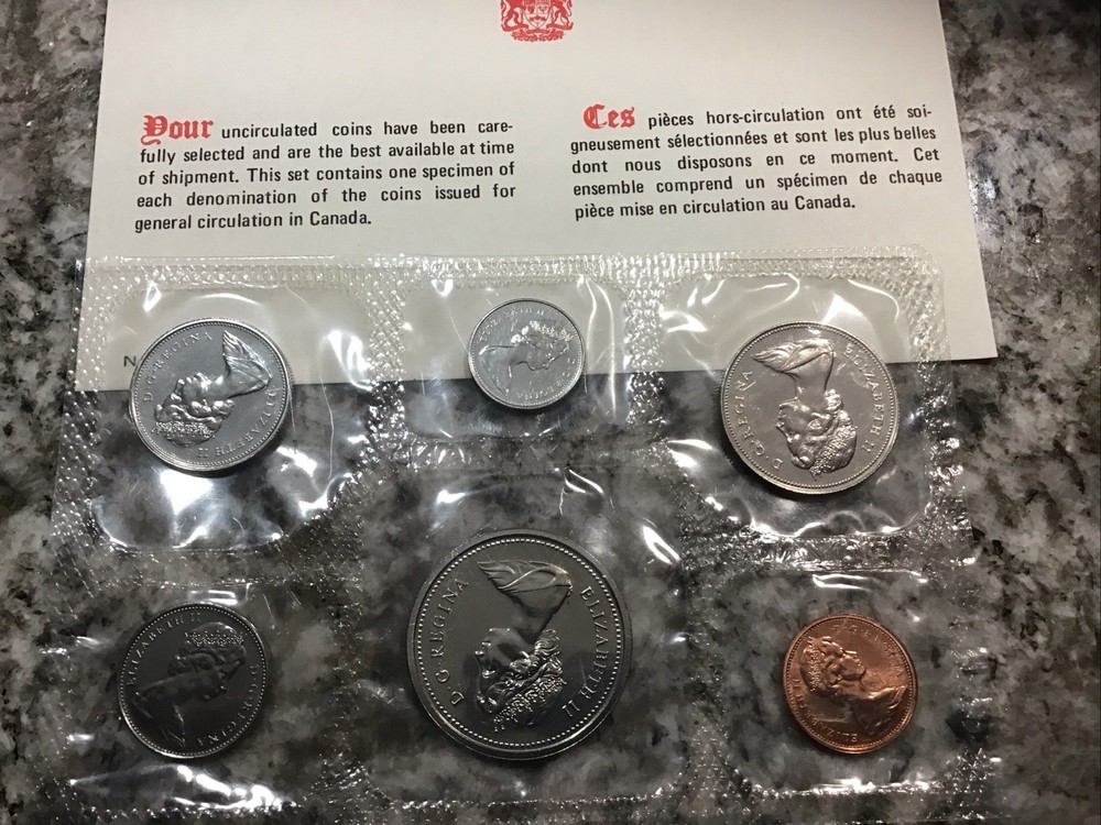 1971 Canada Prooflike Uncirculated Coin Set Original Packaging