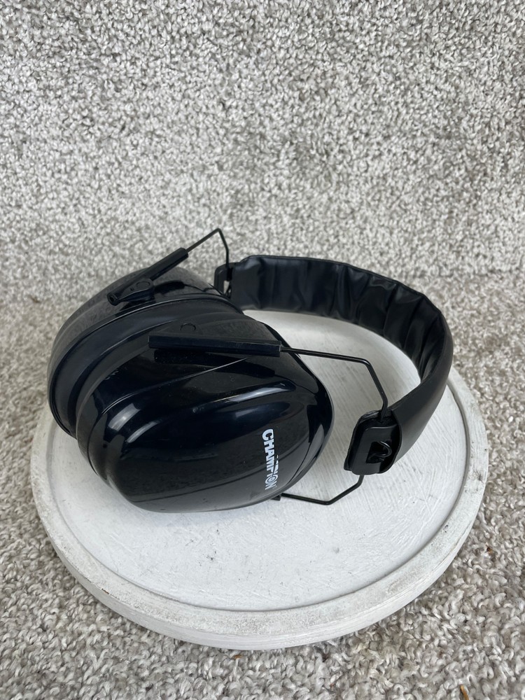 Champion Passive Noise Reduction Adjustable Foldable Ear Muffs Black
