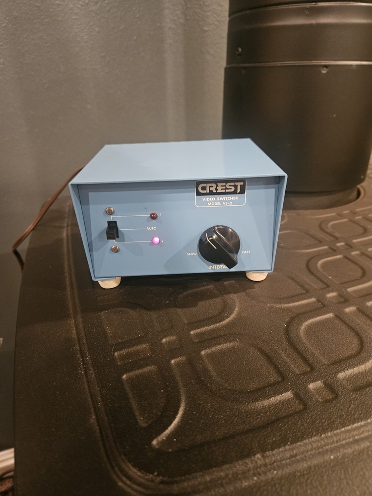 Vintage Crest VS-2 Video Switcher 2-Input Auto Interval BNC Composite Pro AV