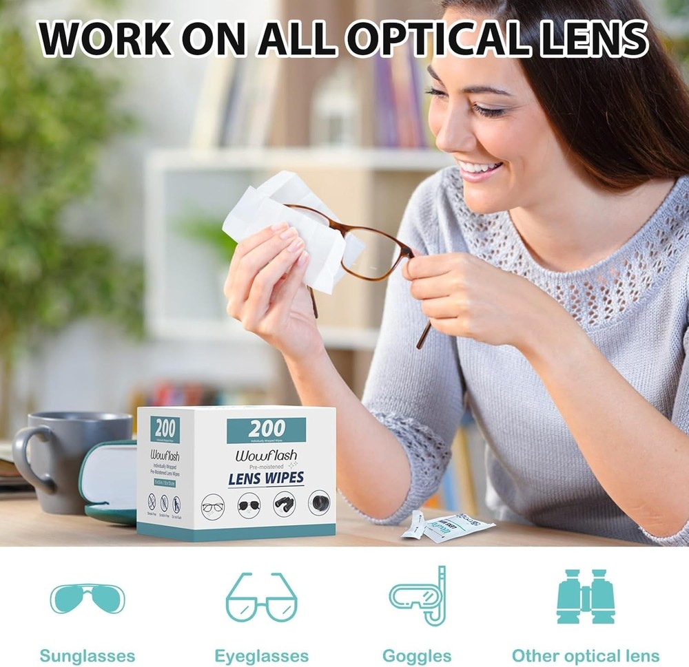 Individually Wrapped Eyeglass Cleaner Wipes