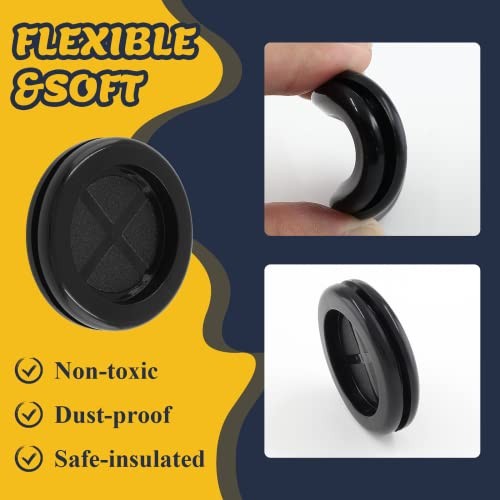 6pcs Drill Hole Rubber Grommets, Firewall Hole Plug Wire 1-11/16" ID 2"