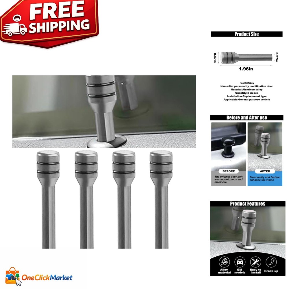 Universal 4PCS Aluminum Alloy Door Lock Knobs - Easy Installation & Durable