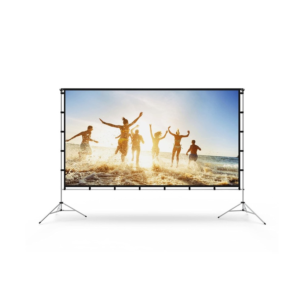 Projector Screen with Stand, Vamvo 100 inch Portable Foldable Projection Scre...