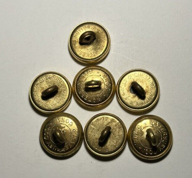 7 Waterbury Button Co. Conn buttons "S" on face