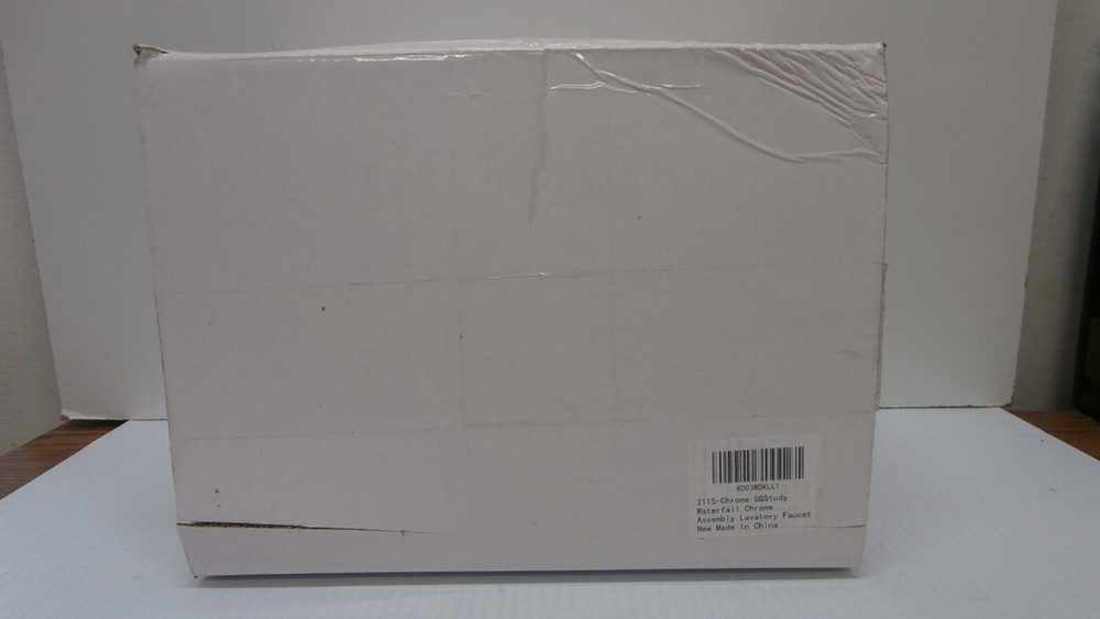 2115-Chrome GGstudy Waterfall Chrome Assembly Lavatory Faucet & Drain Assembly
