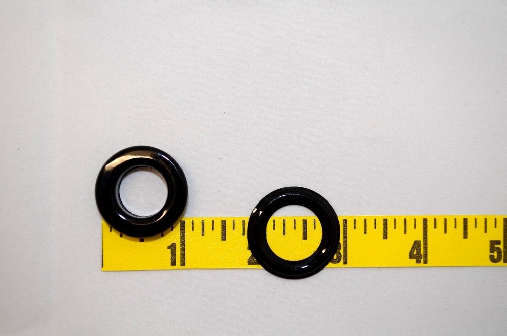 6 pcs Grommet Set, Black, Shiny Finish