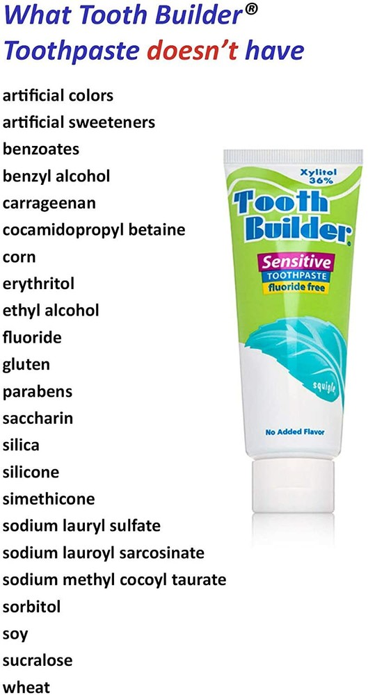 Squigle Tooth Builder Sensitive Toothpaste, Prevents Canker Sores (4 oz/12 Pack)