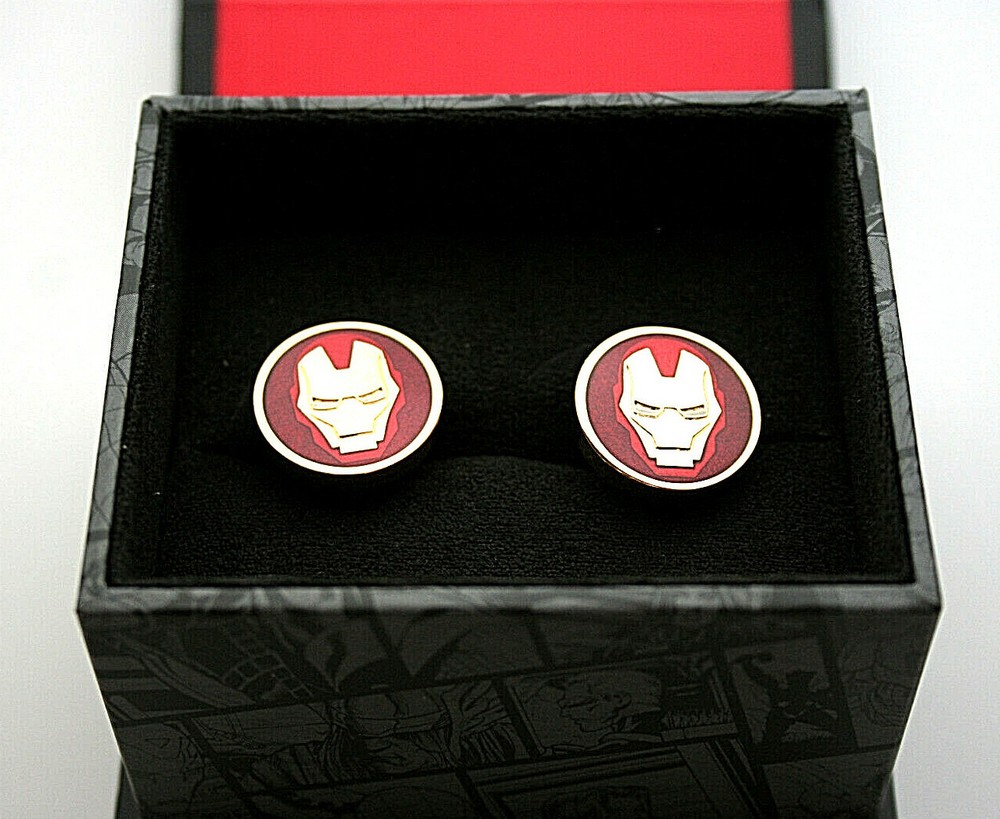 Marvel Comics Subtle Iron Man Face Helmet Cufflinks New Gift Box