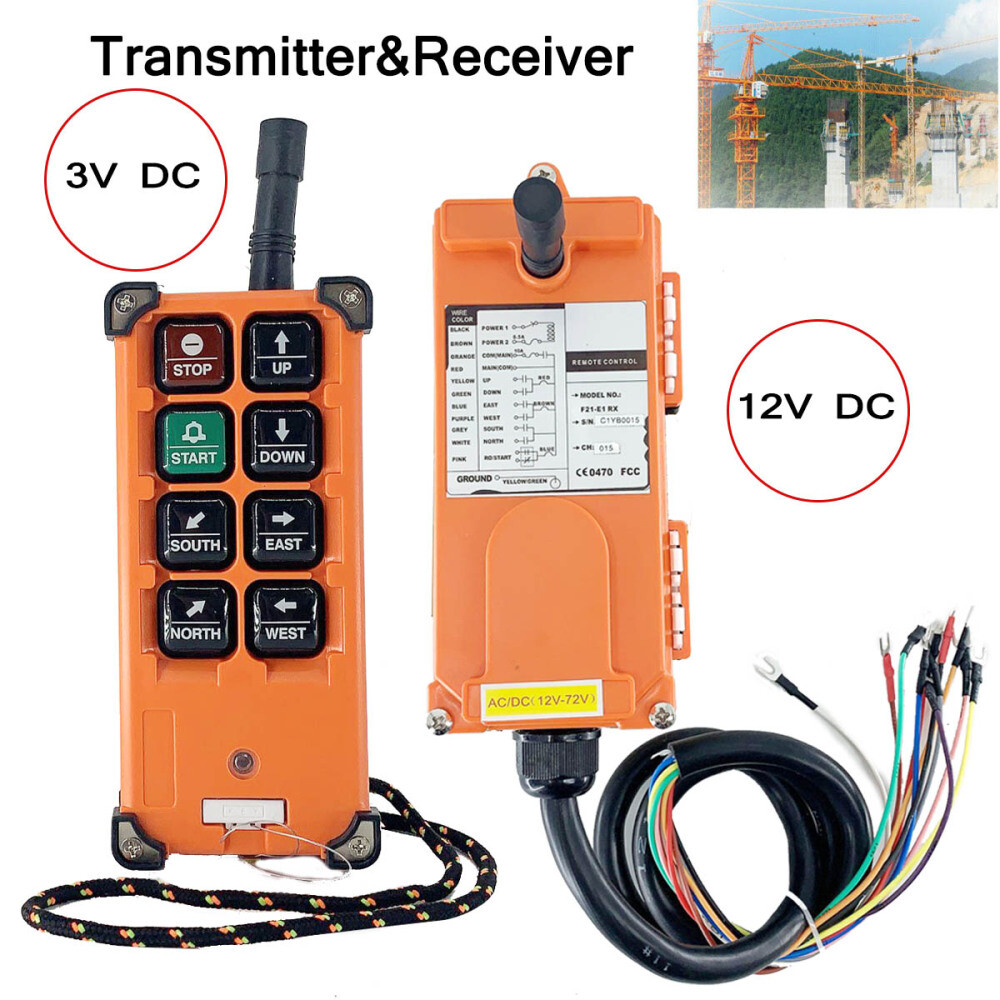 12-24V Industrial Crane Remote Control Radio Controller Transmitter & Receiver
